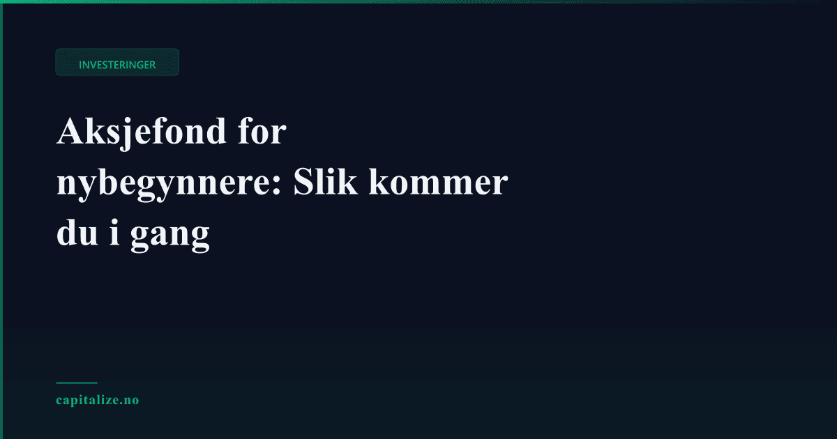 Aksjefond for nybegynnere: Slik kommer du i gang