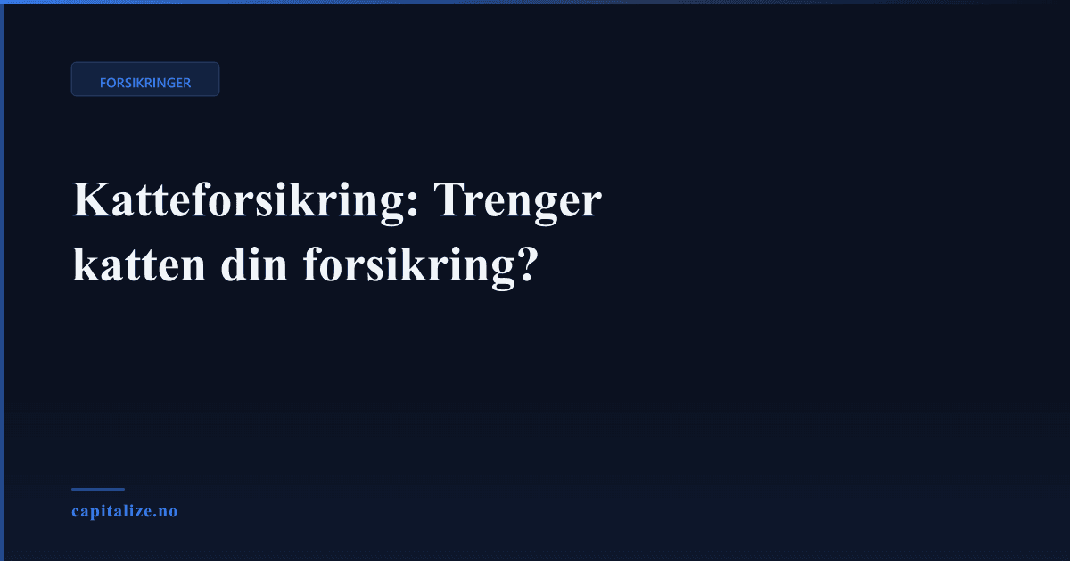Katteforsikring: Trenger katten din forsikring?