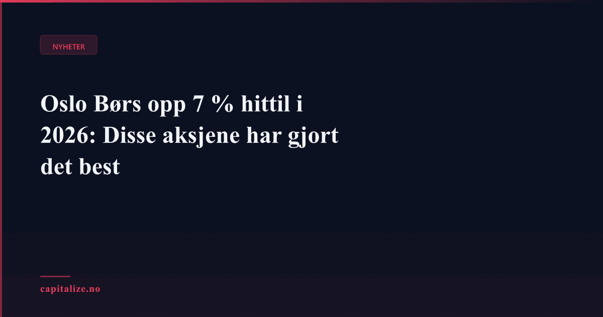 Oslo Børs opp 7 % hittil i 2026: Disse aksjene har gjort det best