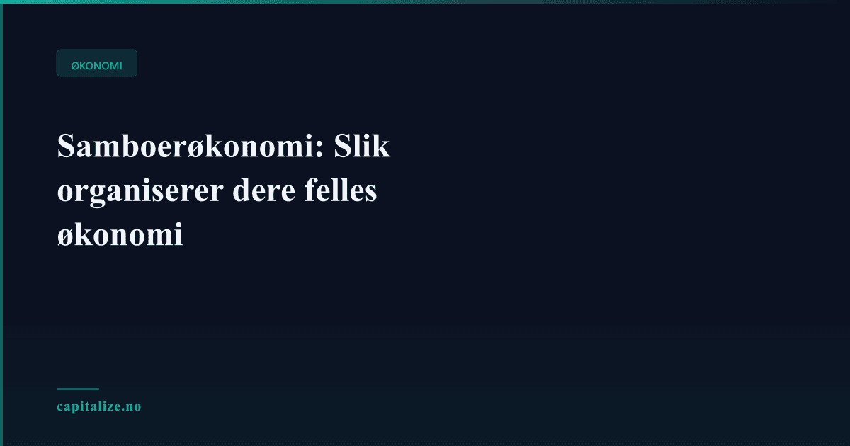 Illustrasjonsbilde for Samboerøkonomi: Slik organiserer dere felles økonomi